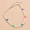 Y2K Pearl Beads Flower Short Choker Necklace for Men/Women Bohemia Beaded Chain Necklace on the Neck 2022 Jewelry Collar