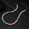 Y2K Pearl Beads Flower Short Choker Necklace for Men/Women Bohemia Beaded Chain Necklace on the Neck 2022 Jewelry Collar