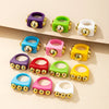Y2K Style Chunky Retro Resin Acrylic Plastic Rings Kids Cute Colorful Candy Finger Ring Jewelry Transparent Handmade Trendy Ring