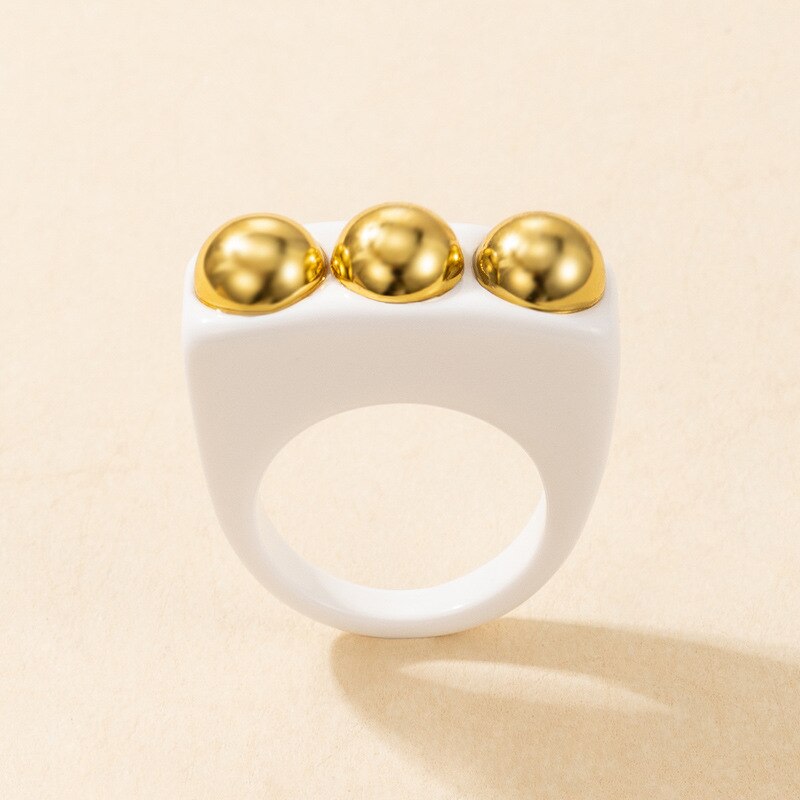 Y2K Style Chunky Retro Resin Acrylic Plastic Rings Kids Cute Colorful Candy Finger Ring Jewelry Transparent Handmade Trendy Ring