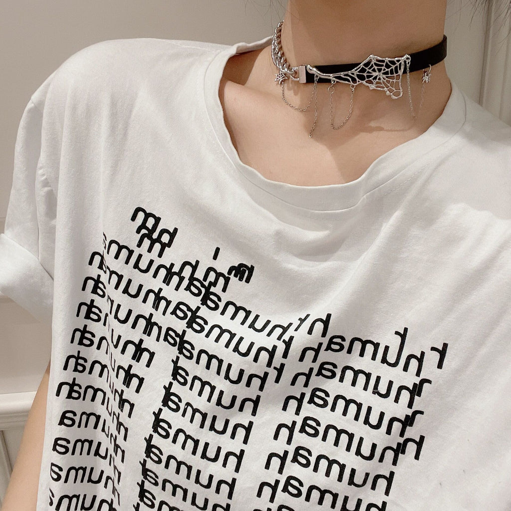 Y2k Accessories Cool Leather Chain Spider Web Choker Necklaces for Women Korean Party Clavicle Chain Necklace Jewelry