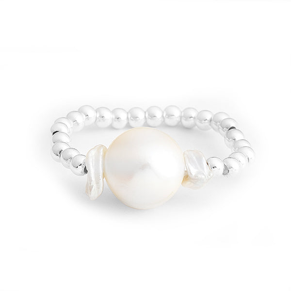 100% 925 Sterling Silver Ring For Women Natural Pearl Rings Adjustable Classic Ring Female Luxury Jewelry