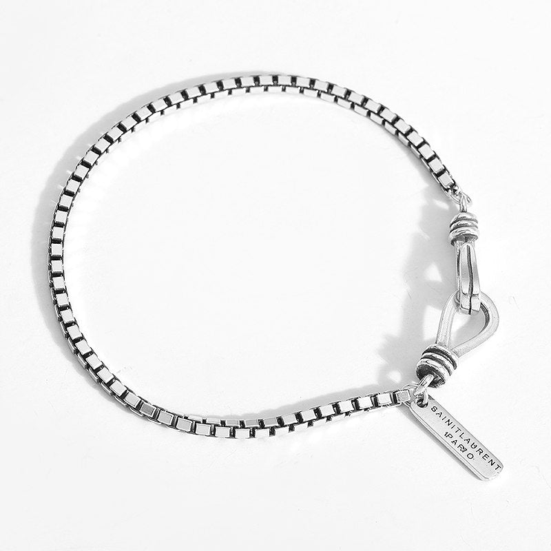 925 Sterling Letter Bracelet Silver Silver Jewelry For Women Men Minimalist Chain Charming Bracelets Brand Fine jewelry