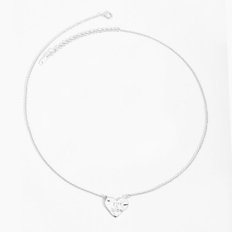 925 Sterling Silver Heart Pendant Necklace For Women Short Link Chain Letter Necklaces Fine Jewelry Charms Chokers 2020