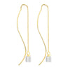 925 Sterling Silver Long Drop Earrings Fine Jewelry White Stone Pendant Twisted Female Drop Earrings Jewelry Accessories