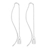925 Sterling Silver Long Drop Earrings Fine Jewelry White Stone Pendant Twisted Female Drop Earrings Jewelry Accessories