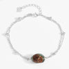 925 Sterling Silver Two Layers Chain Bracelet 18cm Links Charms Ball Bracelet with Natural Stone Crystal Bangle Women