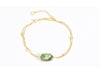 925 Sterling Silver Two Layers Chain Bracelet 18cm Links Charms Ball Bracelet with Natural Stone Crystal Bangle Women