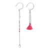 Asymmetric 925 Sterling Silver Drop Earring For Women Fashion Long Pink Tassels Wholesale Drop Earring 2020 Fine Jewelry