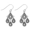 Bohemian Style Sterling Silver Dangle Earrings For Women Vintage Water Drop Geometric Earrings 925 Silver Jewelry Party