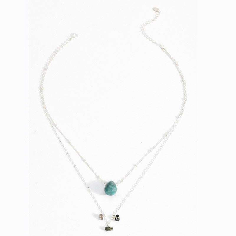 Fine Jewelry 925 Sterling Silver Natural Stone Necklace For Women Smoky Quartz 18 K Gold Plated Necklaces Christmas Gift