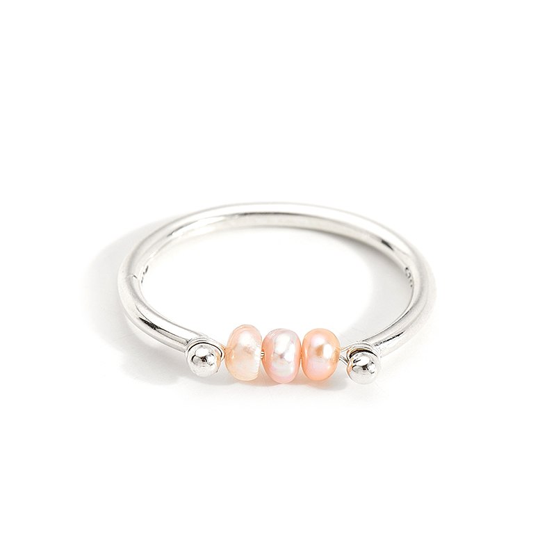 Handmade Fresh Water Pearl Rings Genuine 925 Sterling Silver Ring For Women Strackable Rings Sterling Silver Jewellery