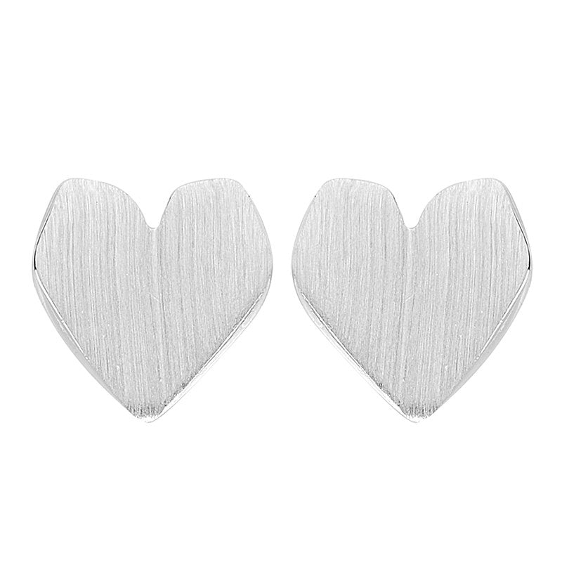 High Quality 925 Silver Hearts Stud Earrings For Women Fashion Minimalist Geometric Earrings Sterling Silver Jewelry