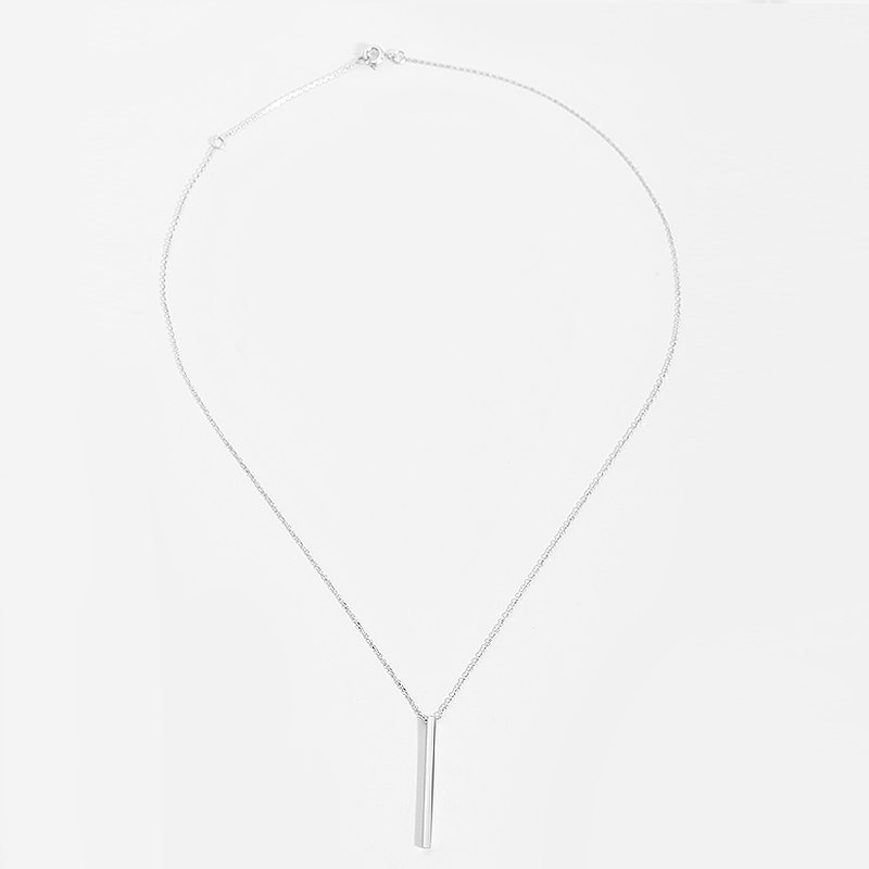 High Quality 925 Sterling Silver Bar Pendant Necklaces & Pendant For Women Classic Style Chain Necklaces Fine Jewelry
