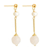 High Quality 925 Sterling Silver New Arrives Pearl Drop Earrings For Women With Natural Stone Dangle Earrings Jewelry