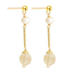 High Quality 925 Sterling Silver New Arrives Pearl Drop Earrings For Women With Natural Stone Dangle Earrings Jewelry