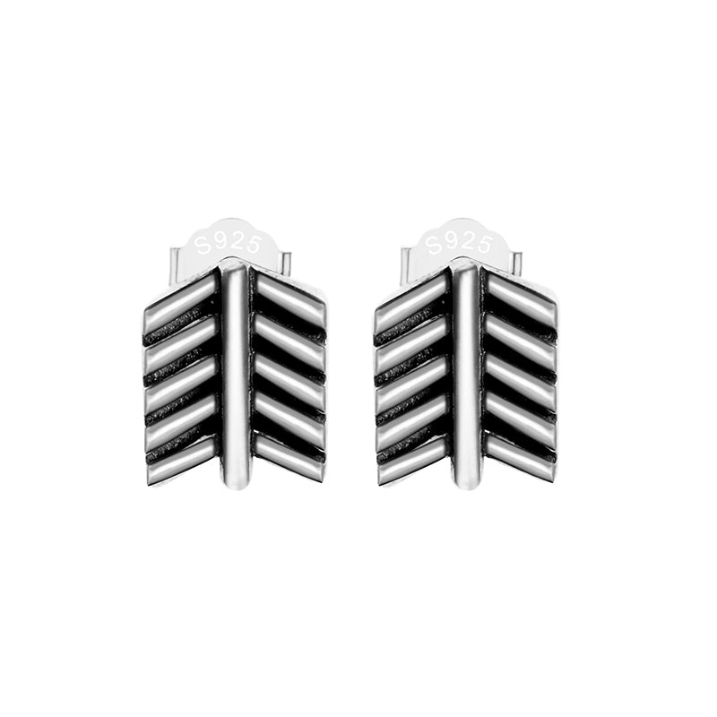High Qulaity 925 Sterling Silver Earrings for Women Arrows Punk Style Simple Stud Earrings Brand Fine Jewelry