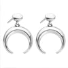 NEW Fashion Crescent Stud Earrings 100% Pure 925 Sterling Silver For Women Moon Stud Earrings Fine Jewelry