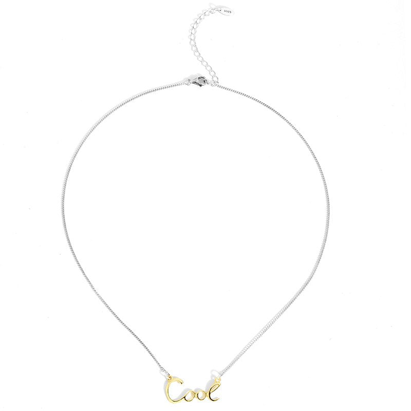 New 925 Sterling Silver Link Chains Necklace For Women CO Letter Shape Pendant Necklaces Fine Jewelry