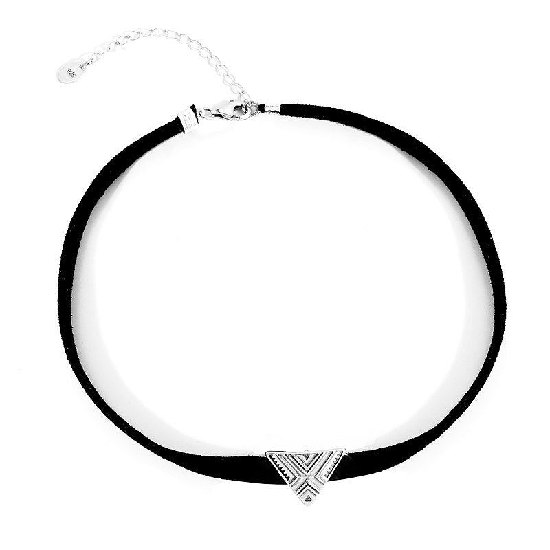 New Arrivals Trendy Choker Necklaces For Women 925 Sterling Silver Triangle Tattoo Necklace Fine Jewelry Drop Shipping
