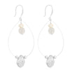 New Champagne Crystal Drop Earring With Natural Pearl Fashion Water Drop 925 Sterling Silver Earring Jewelry For Women