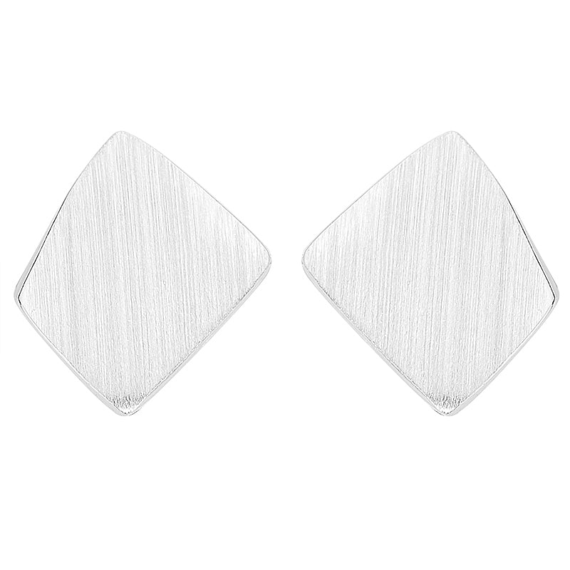 New Simple 925 Sterling Silver Stud Earrings For Women Fashion Square Geometric Simple Earring Fine Jewelry Girls