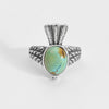 New Vintage 925 Sterling Silver Bird Opening Rings For Women Men Fashion Big Turquoise Animal Rings Fine Jewelry Gift