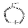 Punk Style 925 Sterling Silver Cross Charm Bracelet&Bangles For Women Chain & Link Bracelets Fine Jewelry Christmas Gift