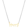 Real 925 Sterling Silver Fashion Women's Simple Happy Letter Pendant Necklace For Happy Romantic Necklace Fine Jewelry
