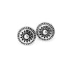 RetroMinimalist 925 Sterling Silver Round Stud Earrings Vintage Flower Pattern Tibetan Earrings For Women Fine Jewelry