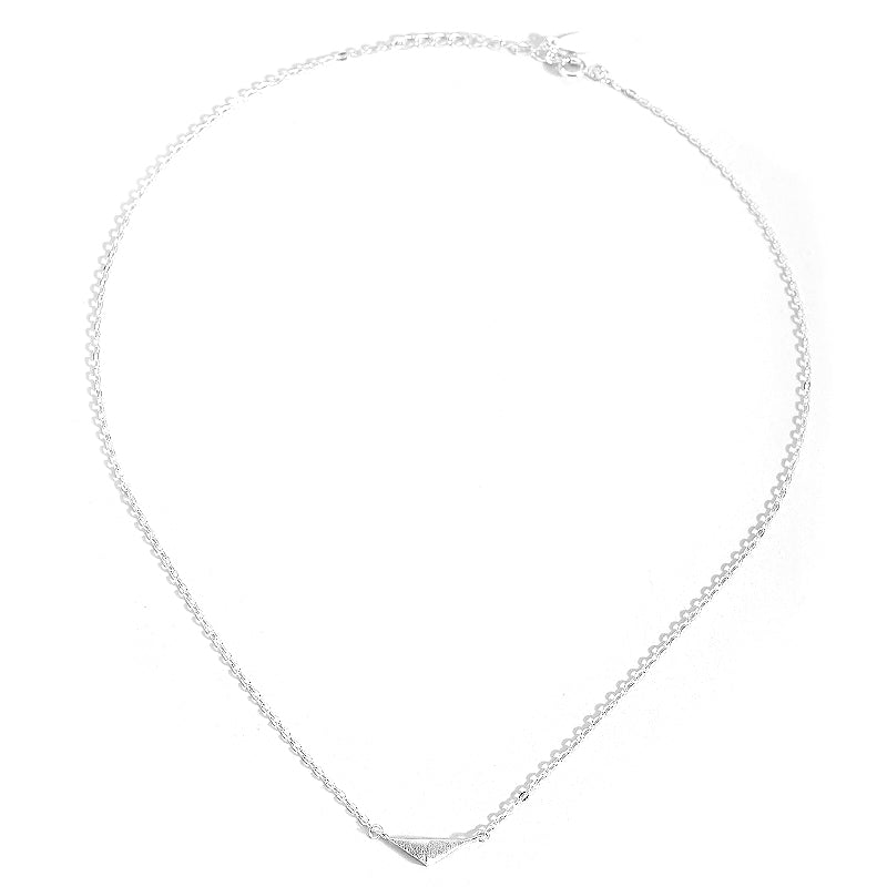 Simple 925 Sterling Silver Pendant Necklace For Women Geometric Necklaces Solid Triangle Shaped 925 Chain Necklace Charm