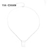 Trendy 925 Sterling Silver Snake Chain Necklace Fine Jewelry Geometric Square Pendant Statement Necklace For Women Men