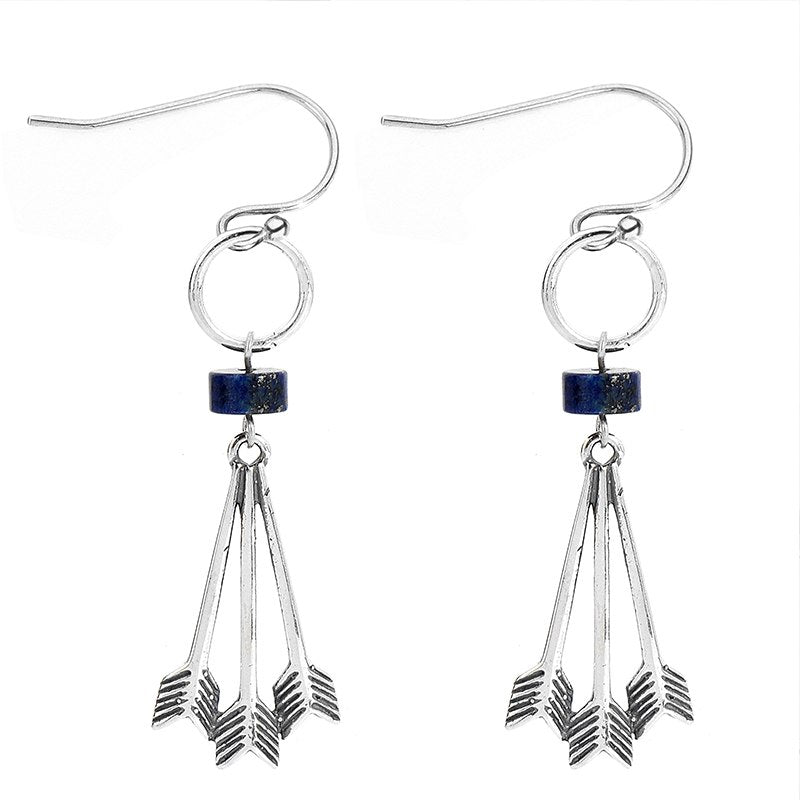 Vintage Style 925 Silver Arrow Earrings Natural Stone Drop Earrings For Women Fashion Sterling-Silver-Jewelry 2020
