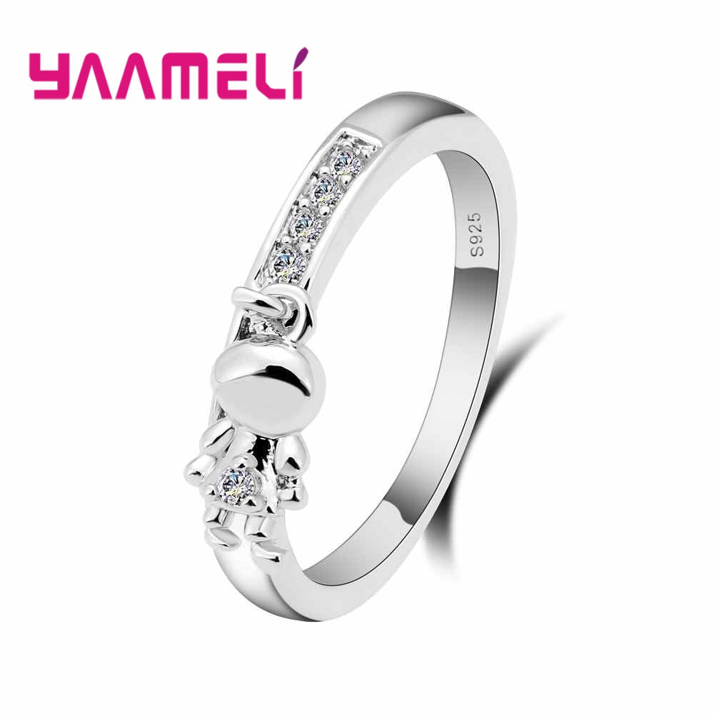 Newest Design Little Girl Pendant 925 Sterling Silver Finger Ring Women Female Party Jewelry Low Price Birthd Gift