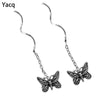 925 Sterling Silver Butterfly Threader Dangle Drop Earrings Birthd Party Hiphop Jewelry Gift Women Girl Mom Dropshipping