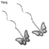 925 Sterling Silver Butterfly Threader Dangle Drop Earrings Birthd Party Hiphop Jewelry Gift Women Girl Mom Dropshipping