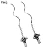 925 Sterling Silver Skull Cross Threader Dangle Earrings Birthd Party Biker Jewelry Gifts for Women Her Dropshipping