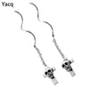 925 Sterling Silver Skull Cross Threader Dangle Earrings Birthd Party Biker Jewelry Gifts for Women Her Dropshipping