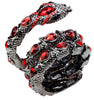 YACQ Stretch Snake Bracelet Armlet Upper Arm Cuff  Women Punk Rock Crystal Bangle Jewelry Gold Silver Color  A32