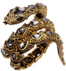 YACQ Stretch Snake Bracelet Armlet Upper Arm Cuff  Women Punk Rock Crystal Bangle Jewelry Gold Silver Color  A32