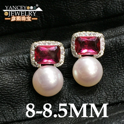 YANCEY Brand promotion Natural Pearl stud earrings, 4 colors , S925 sterling silver, new fashion