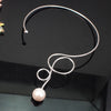 YANGLIUJIA European And American Style Exaggerated Personality Irregular Metal Pearl Necklace Women Short Necklace Jewelry Gifts