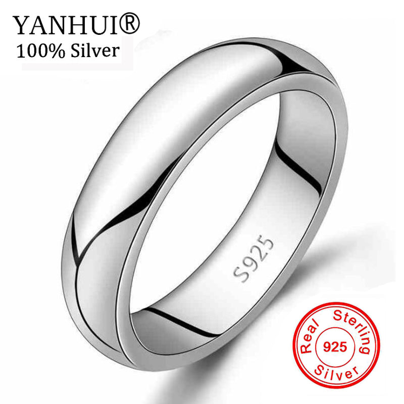 Classic Pure Silver Wedding Rings For Women and Men Fashion Dress Accessories 925 Sterling Silver Jewelry Wholesale G74