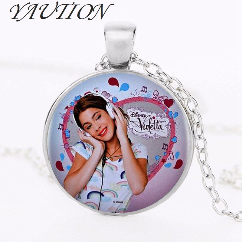 2020 1pcs/lot Violetta Necklace & Pendant Cabochon Vintage Silver Chain Long Statement Necklaces Fine Jewelry