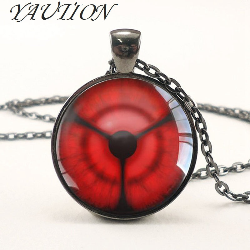 New Naruto Sharingan Eye Necklace Vintage Naruto Jewelry National Style Chain Glass Pendants Necklaces Anime Pendant HZ1