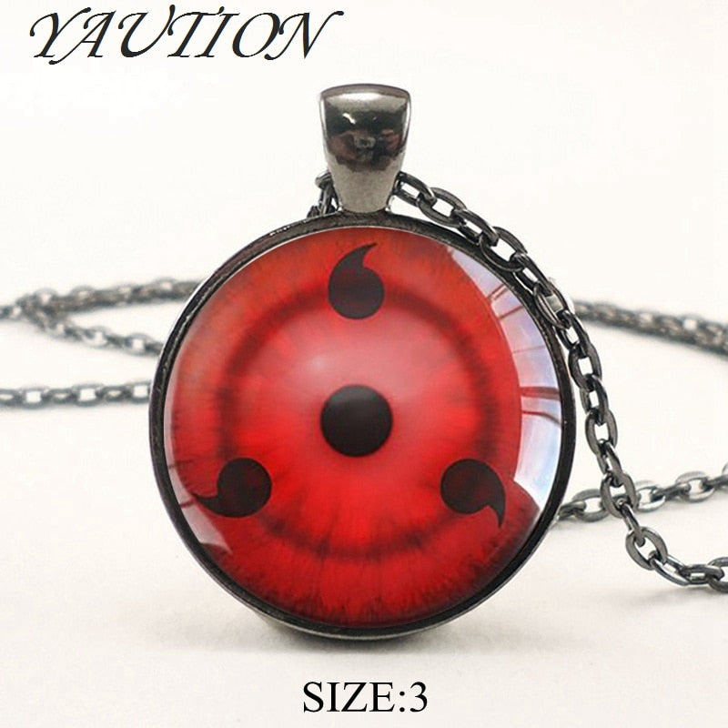 New Naruto Sharingan Eye Necklace Vintage Naruto Jewelry National Style Chain Glass Pendants Necklaces Anime Pendant HZ1