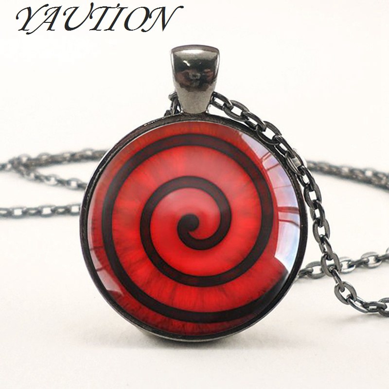 New Naruto Sharingan Eye Necklace Vintage Naruto Jewelry National Style Chain Glass Pendants Necklaces Anime Pendant HZ1