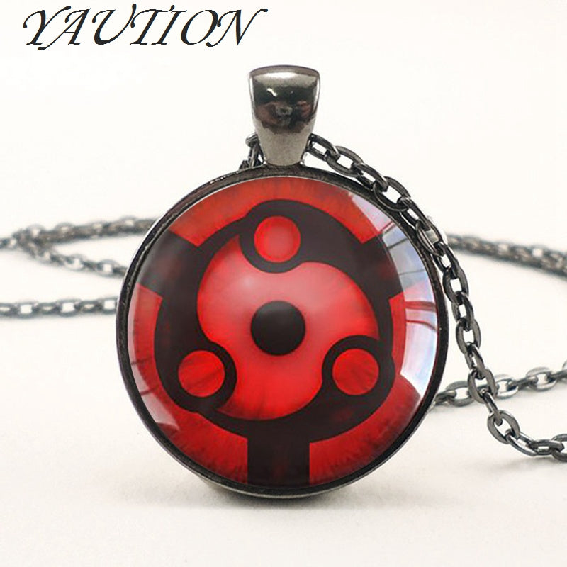 New Naruto Sharingan Eye Necklace Vintage Naruto Jewelry National Style Chain Glass Pendants Necklaces Anime Pendant HZ1