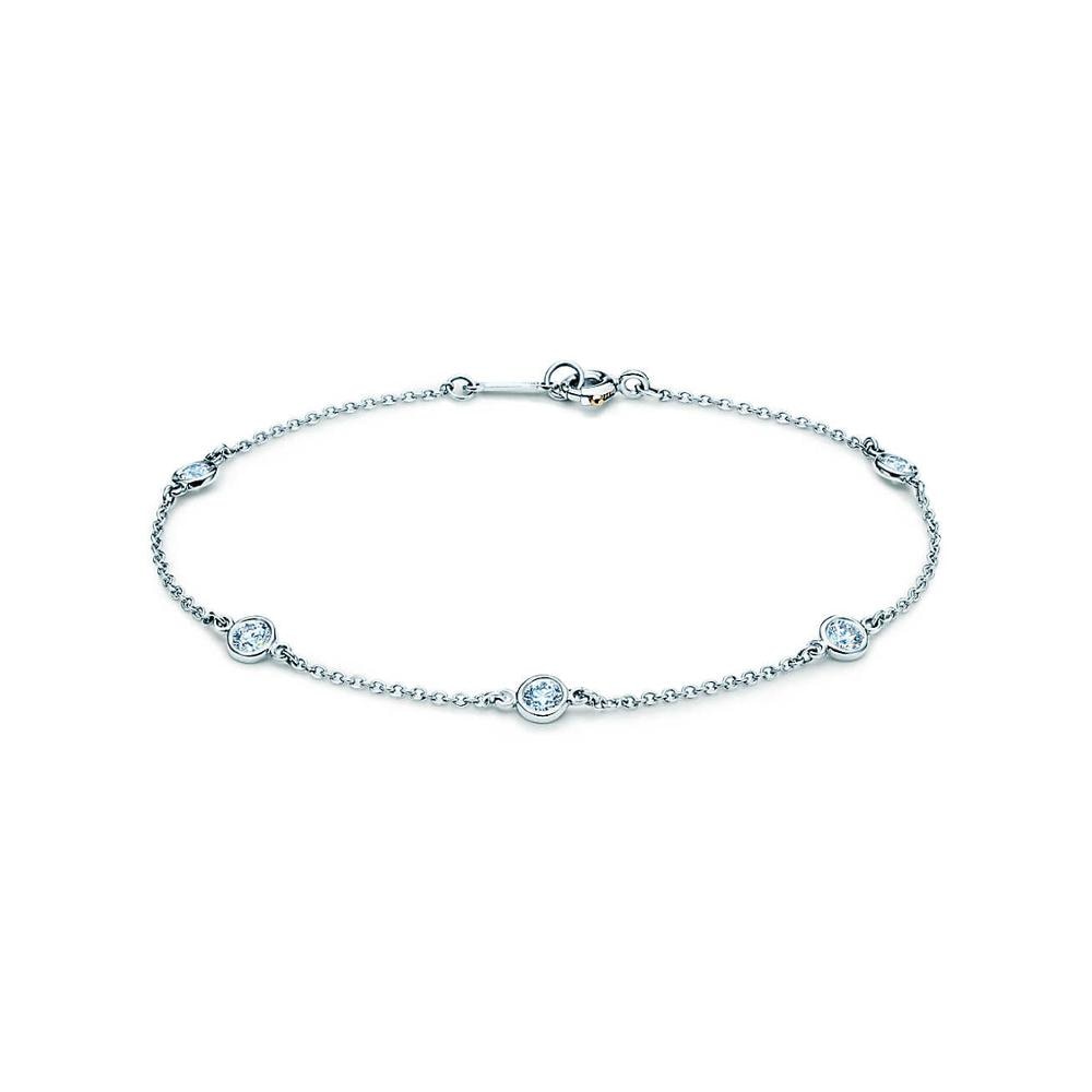 YCH 100% 925 Sterling Silver Charm Original Vintage Rose Gold Digital Bracelet Glamorous Zirconium Gemstone Bracelet TIFF