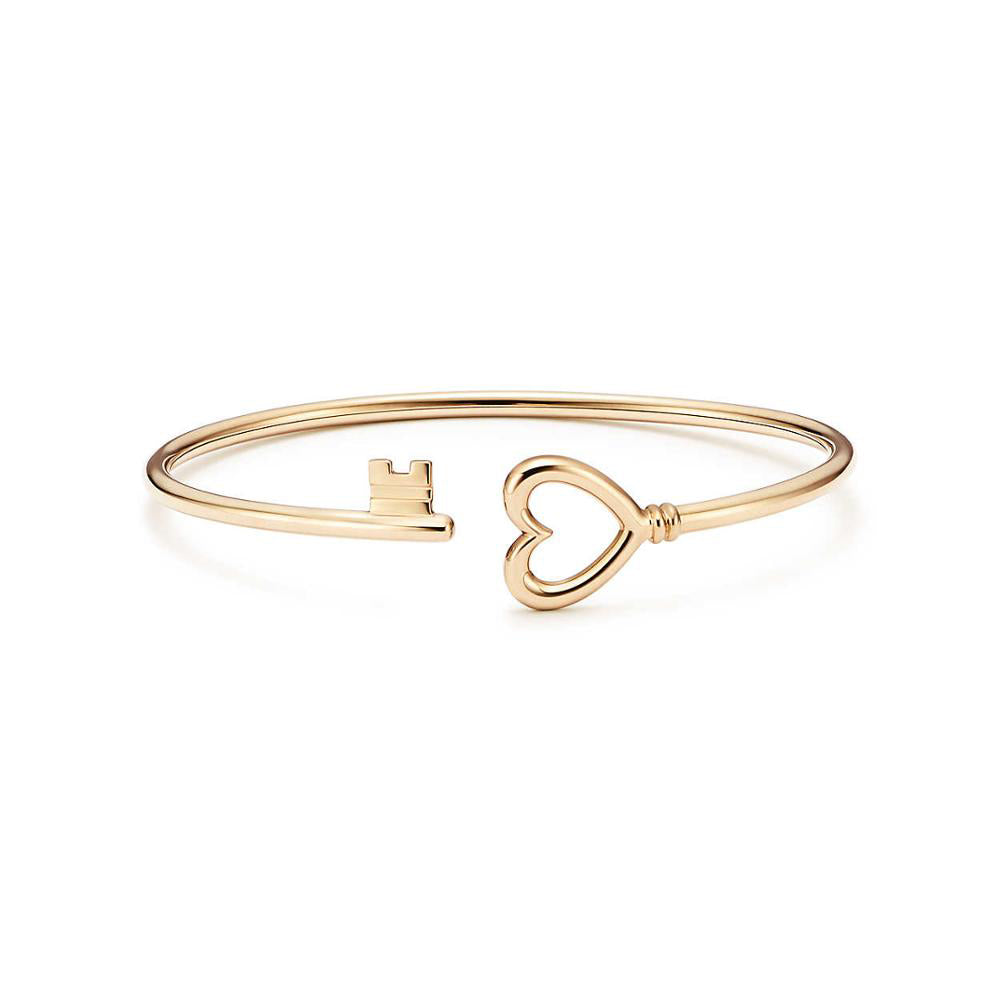 YCH 925 Sterling Silver Charm Original Love Key Bracelet 14K Gold Color Women's Vitality Distinguished Simple Jewelry Gift